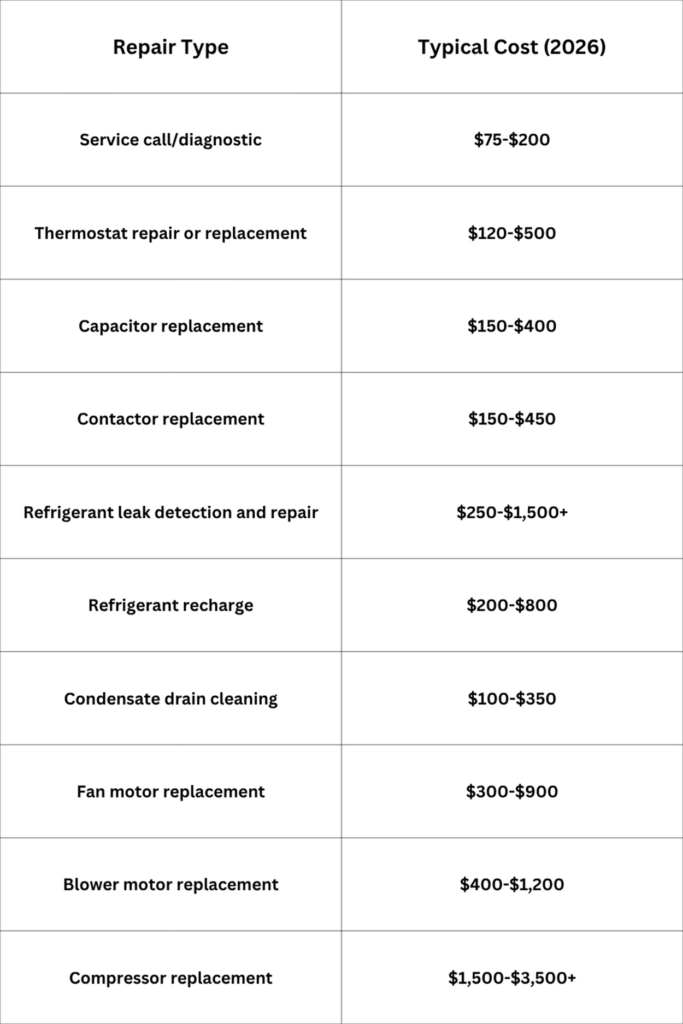 AC Repair Cost in California
